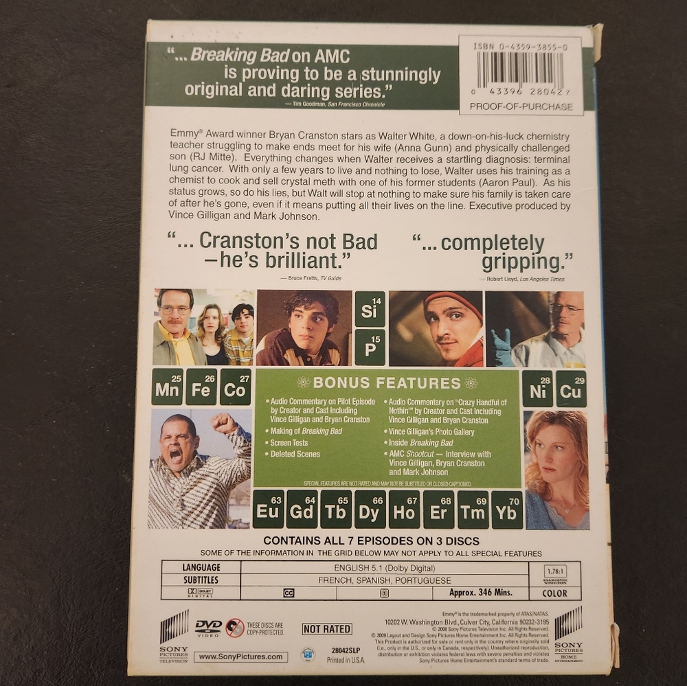 Breaking Bad Complete First Season DVD - Picture 2 of 2